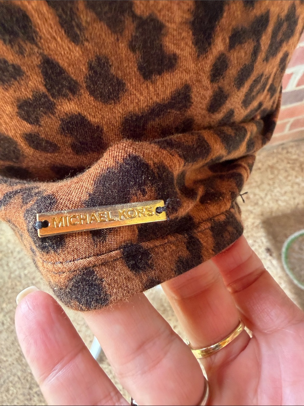 Michael by Michael Kors Brown and Black Leopard Print Short Sleeve Top - Picture 3 of 4